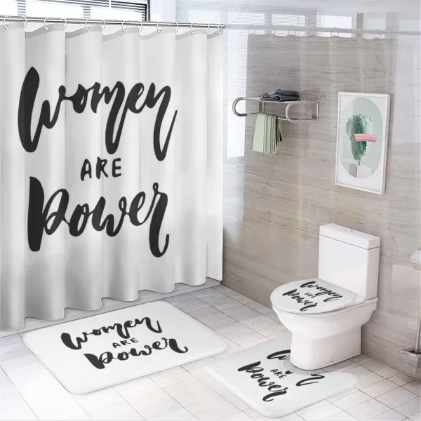 Funky Text Calligraphy on a shower curtain