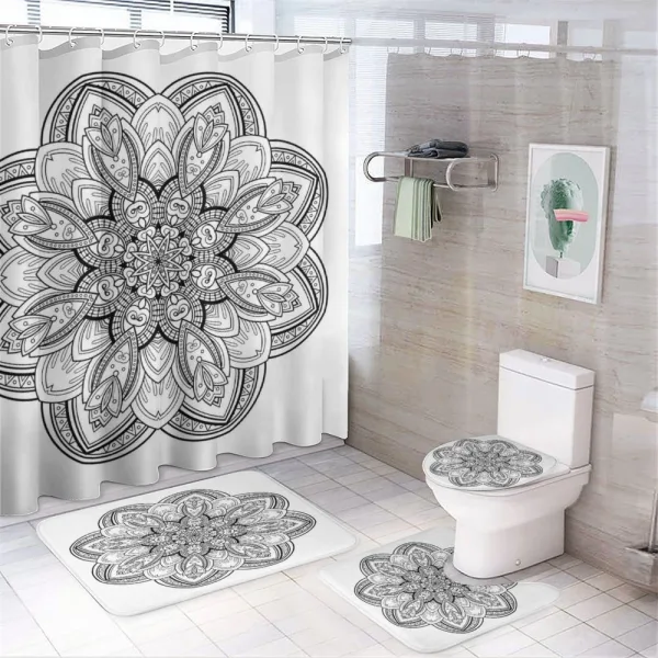 Monochrome Shape Design on a shower curtain
