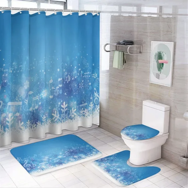 Music Notes Snowflakes on a shower curtain