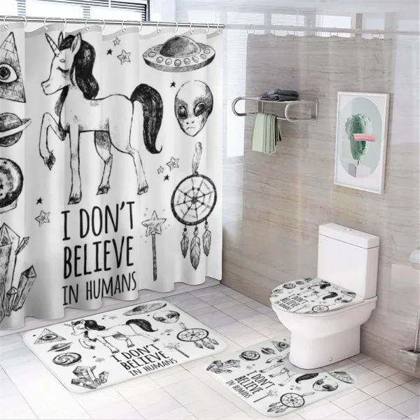 Occult with Pyramids on a shower curtain