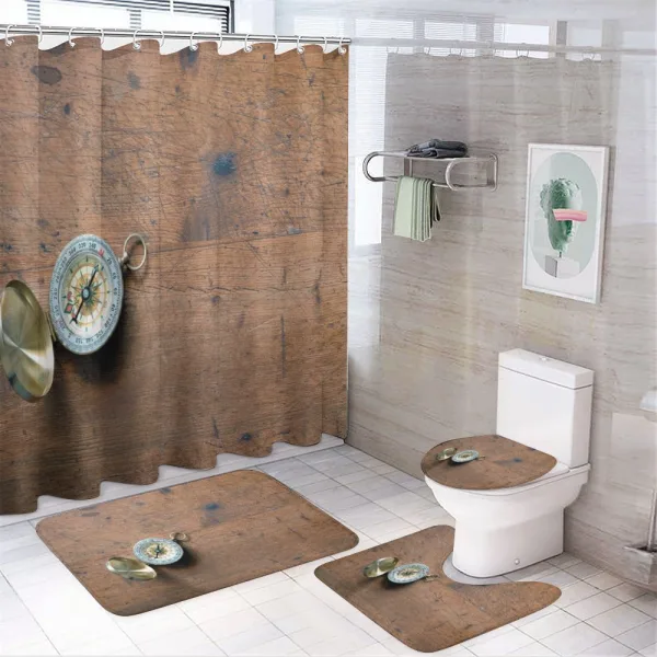 Opened Tool on Grunge Wood on a shower curtain