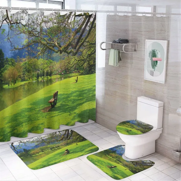 Panoramic Public Wiev on a shower curtain