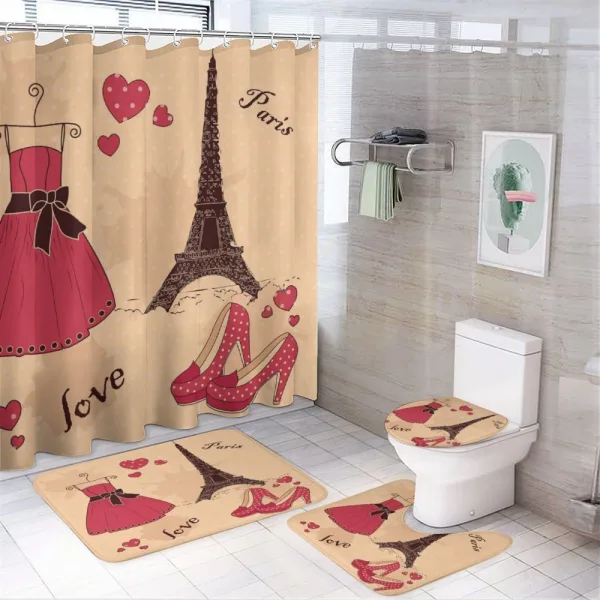 Retro French on a shower curtain