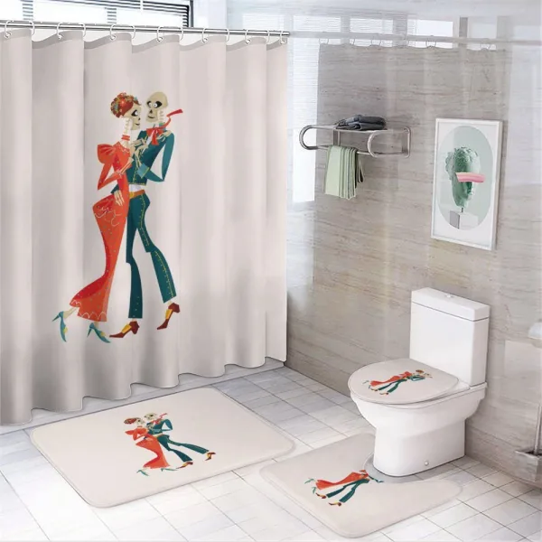 Skeleton Dance on a shower curtain