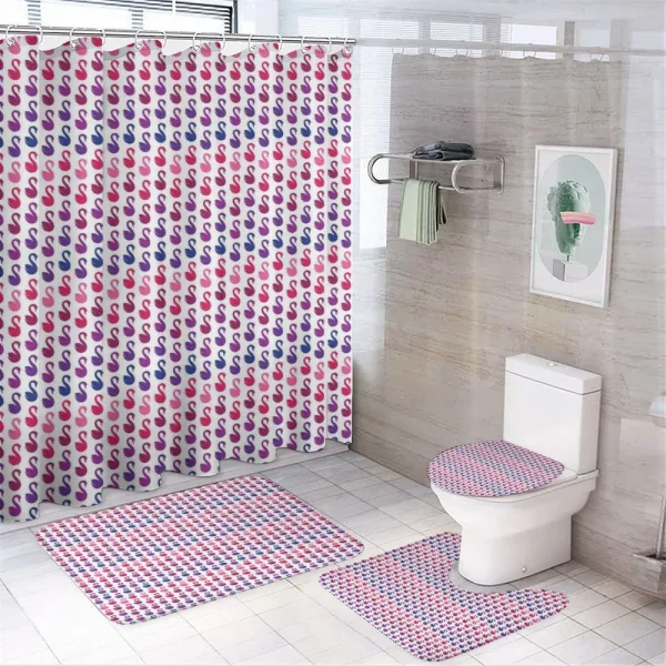 Small Swans Aquatic on a shower curtain