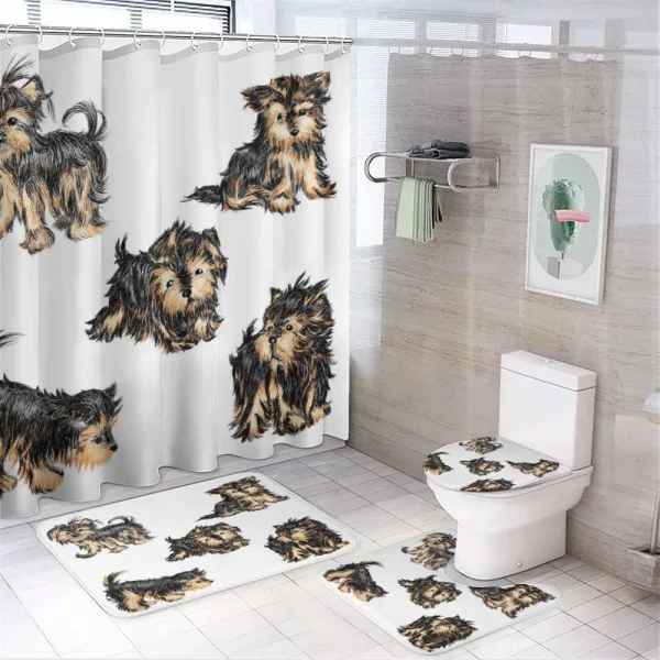 Terrier Cartoon on a shower curtain