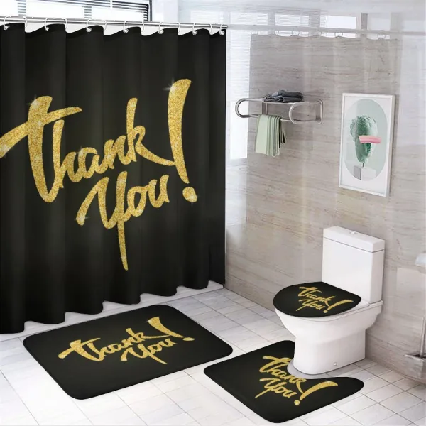 Thankful Phrase Simple on a shower curtain