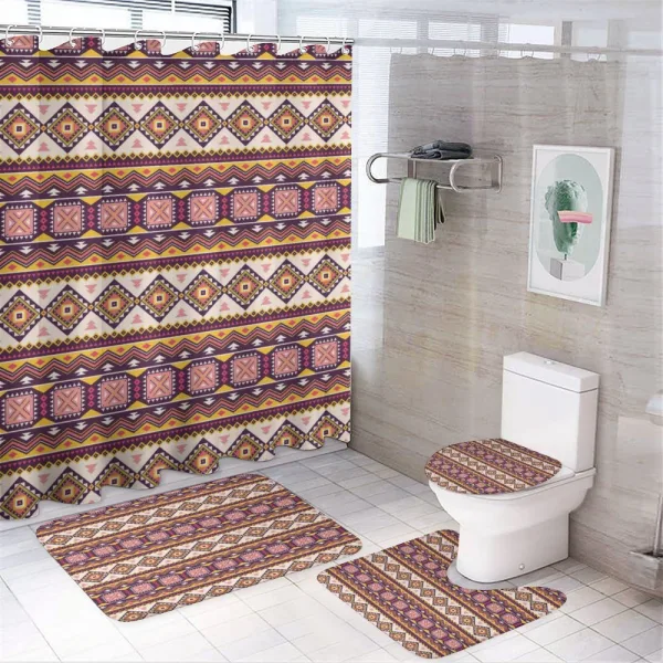 Triangles Vibrant Tone Art on a shower curtain