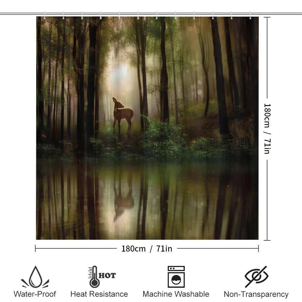 Baby Deer Foggy Lake — Detail 2
