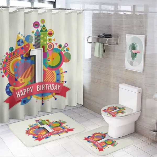 Birthday Theme Castle on a shower curtain