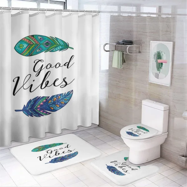 Boho Feathers on a shower curtain