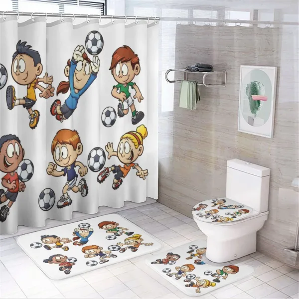 Cartoon Kids Playing on a shower curtain