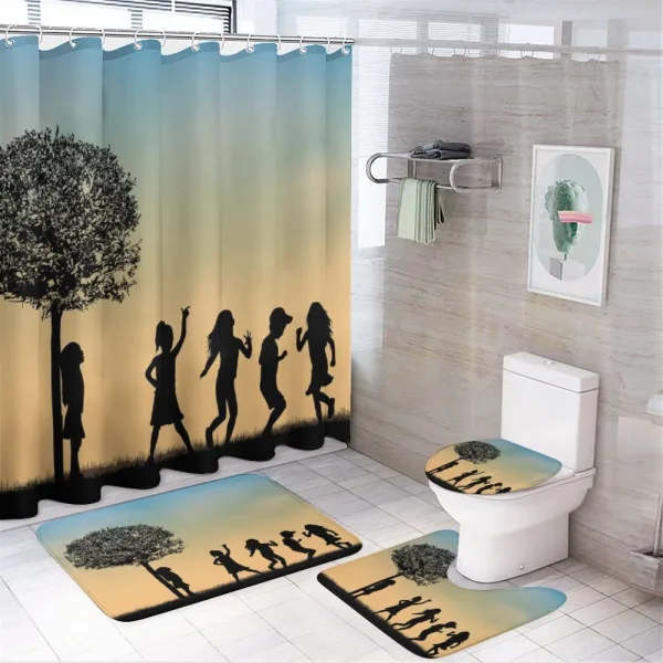 Children Dance Shade Art on a shower curtain