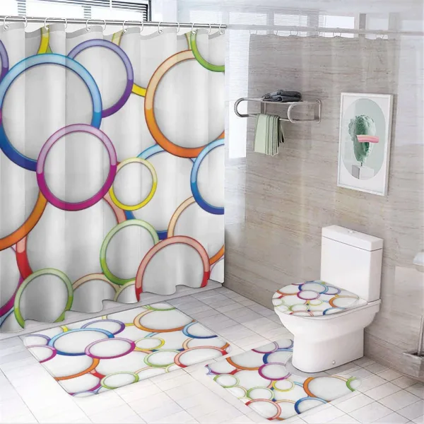 Circles Rounds Pattern on a shower curtain