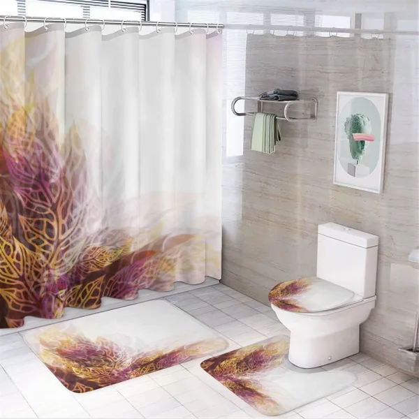 Floral Leaf Artwork on a shower curtain