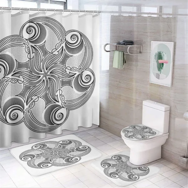 Floral Mandala on a shower curtain