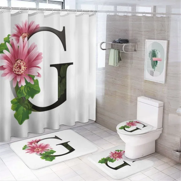 Gerbera Blossom G Font on a shower curtain