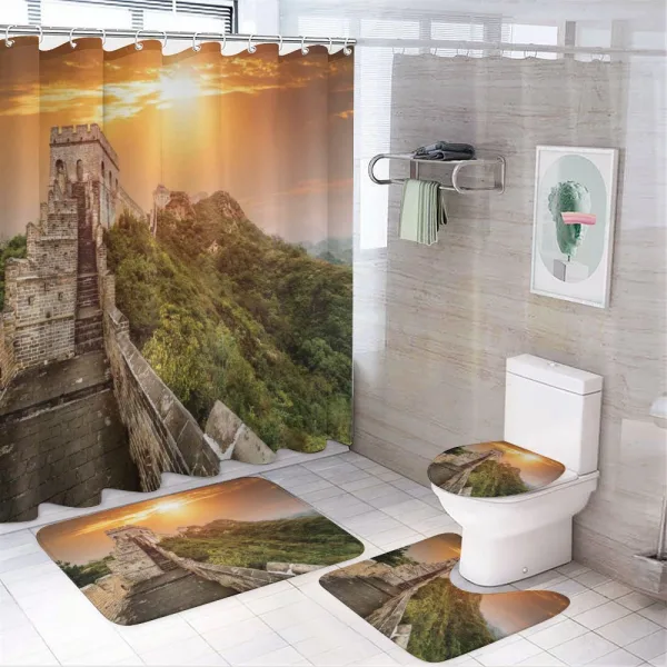 Heritage Bricks on a shower curtain