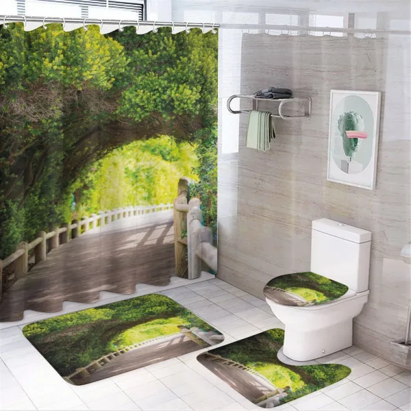 Nature Boardwalk Archway on a shower curtain