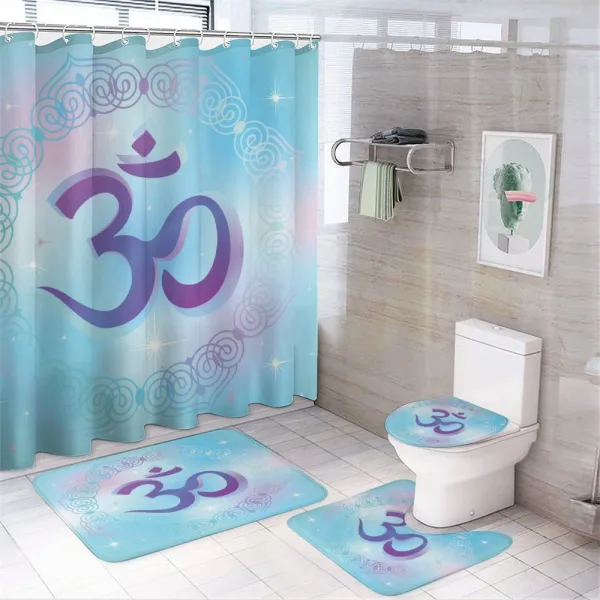 Oriental Symbol Meditation on a shower curtain
