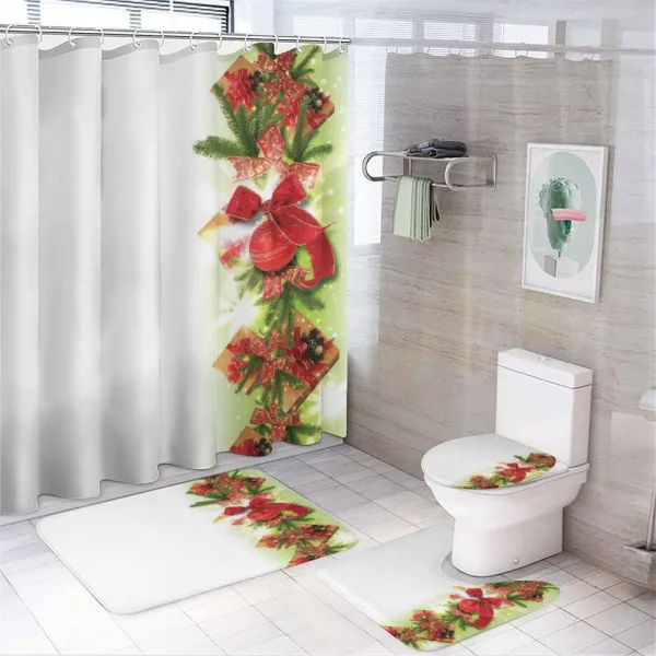 Ribbons and Baubles on a shower curtain