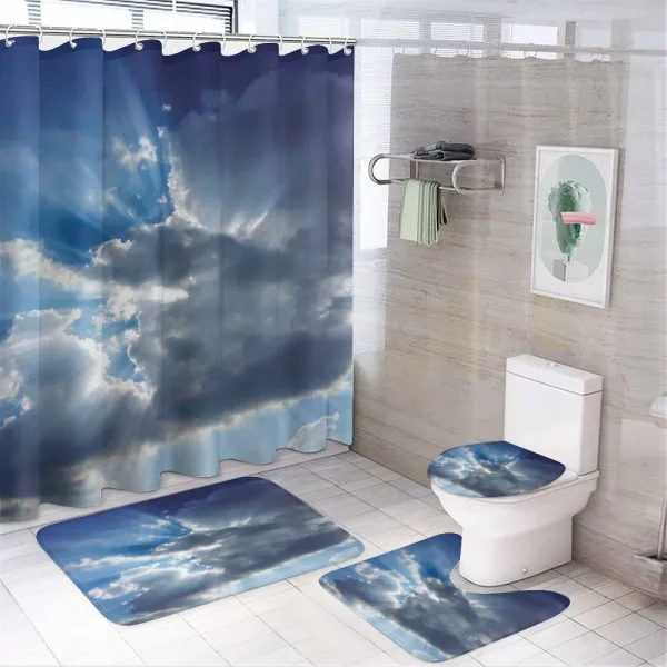 Sunbeams from Clouds on a shower curtain