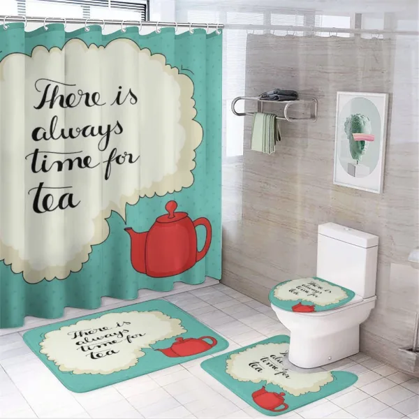 There is Always Time for Tea on a shower curtain