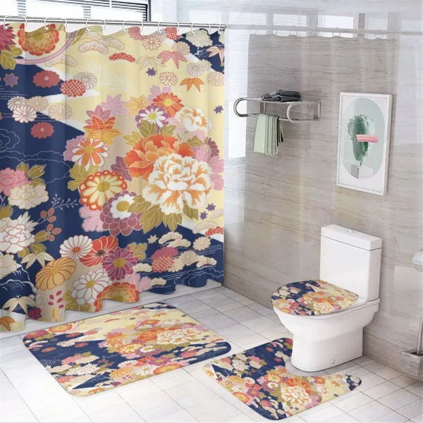 Traditional Flowers on a shower curtain