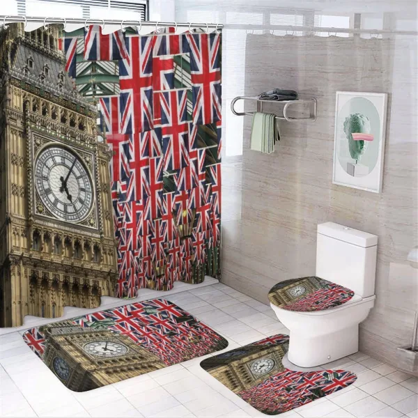 UK Flags on a shower curtain