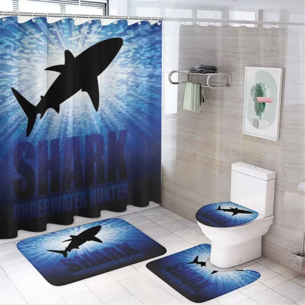 Underwater Hunter Danger on a shower curtain