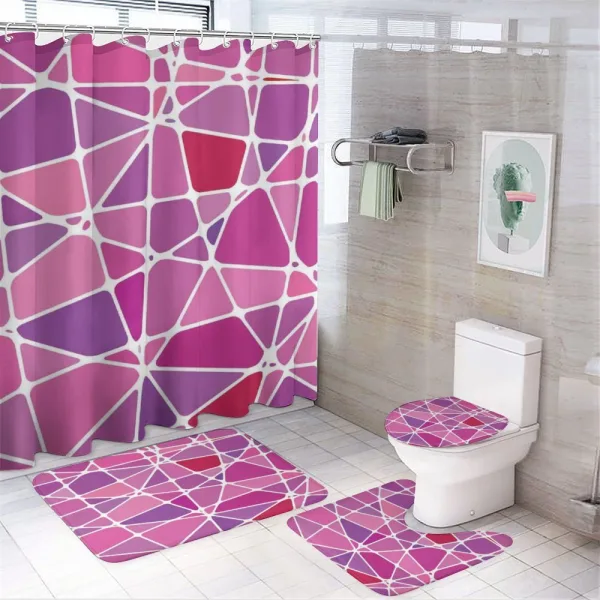 Uneven Color Blocks on a shower curtain
