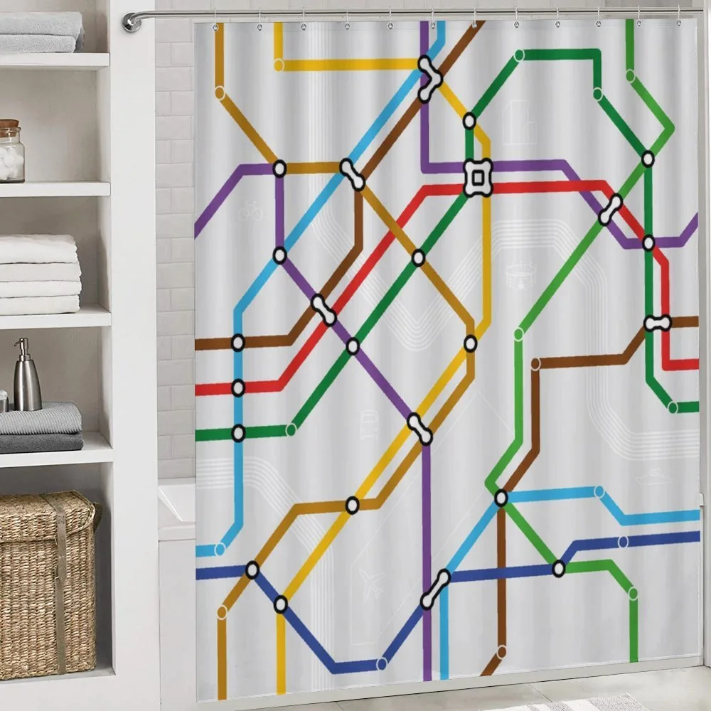 Vibrant Striped Metro Route — Detail 4