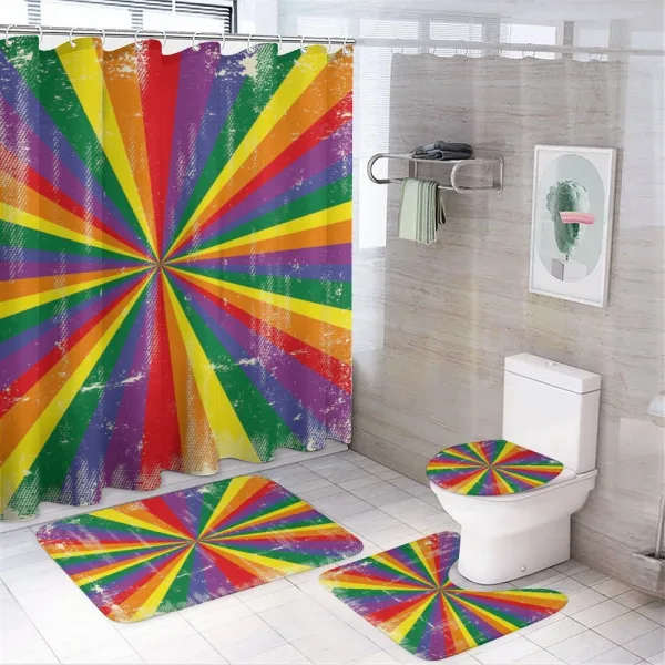 Vintage Radial Scratched on a shower curtain