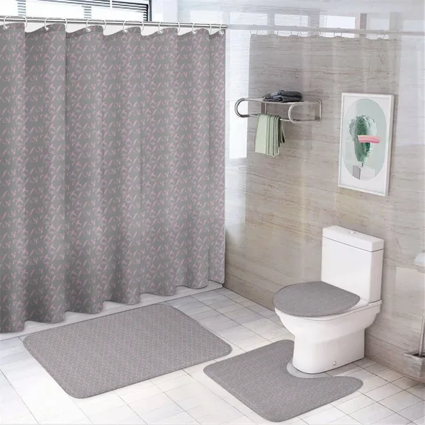 Wavy Ornaments Leaves on a shower curtain