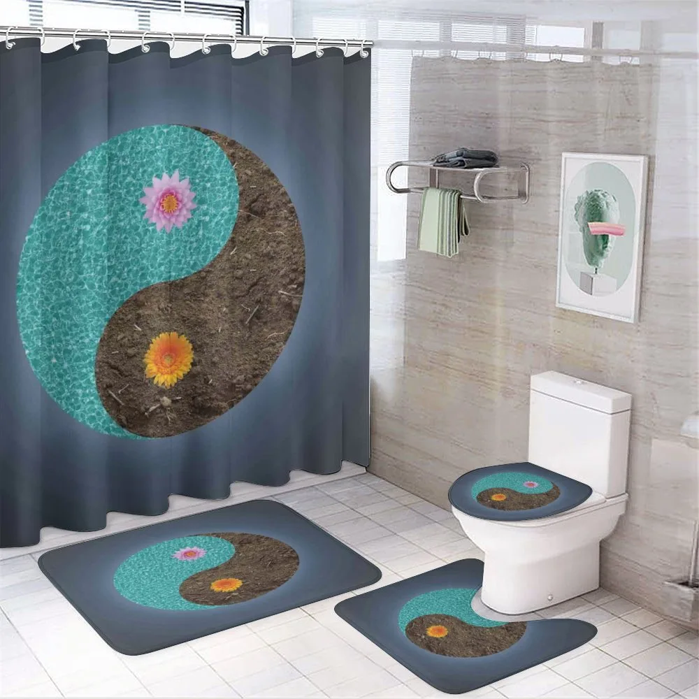 Yin Yang Flower Teal Brown — Your design