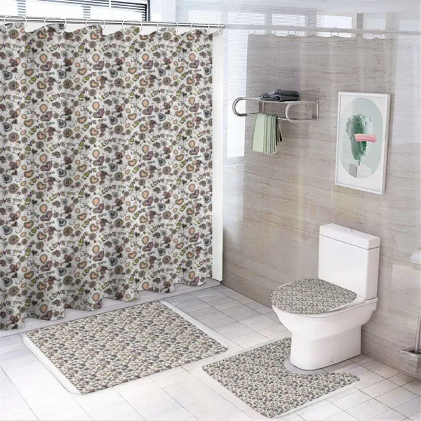 Abstract Amour on a shower curtain