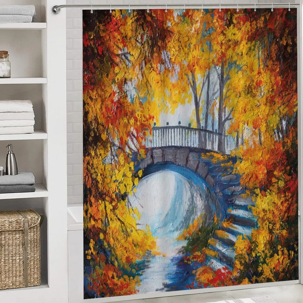 Autumn Forest with Bridge — Detail 4