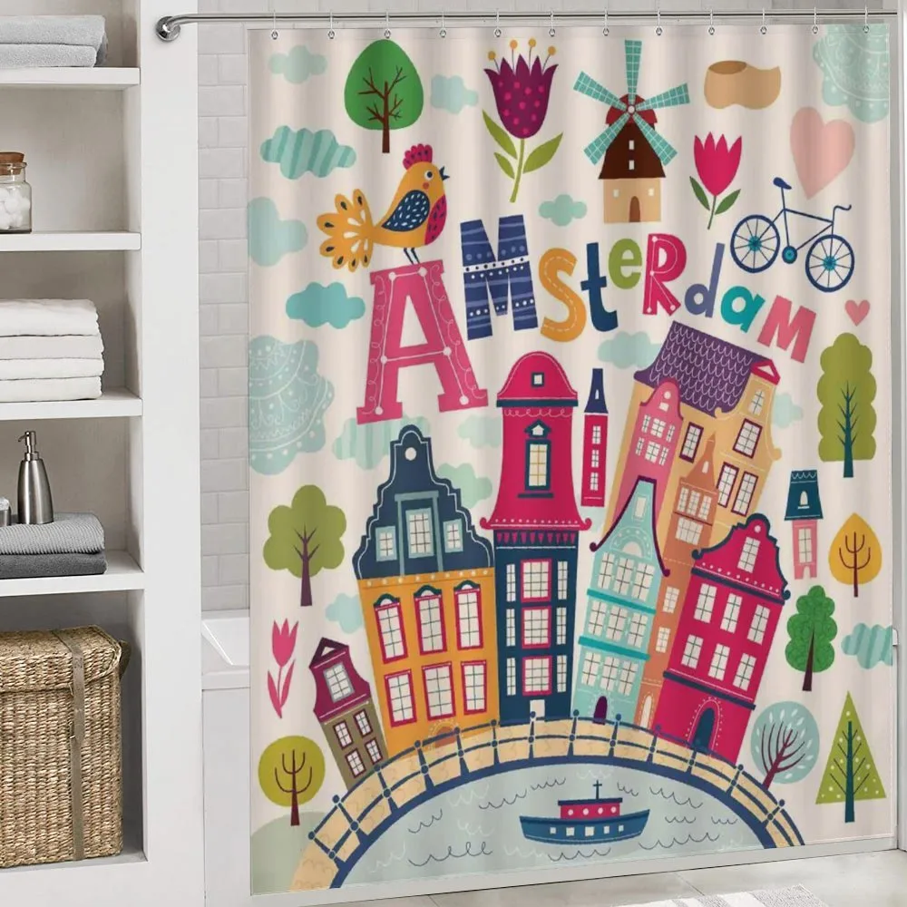 Cartoon Amsterdam Houses — Detail 4