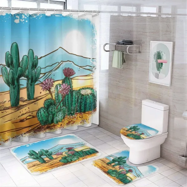 Cartoon Vector Design on a shower curtain