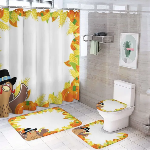 Corn and Pumkin on a shower curtain