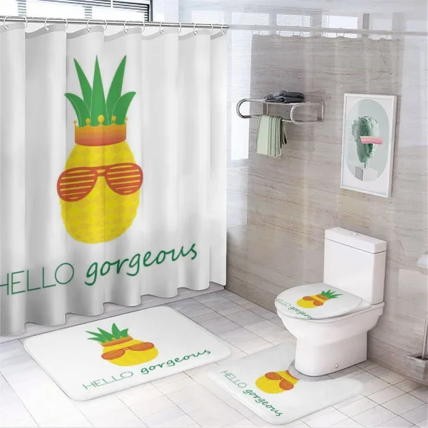 Doodle Pineapple on a shower curtain