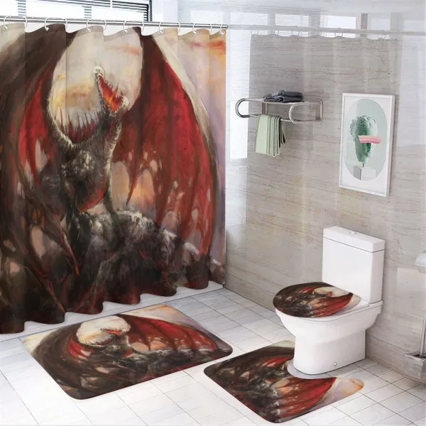 Dragon Mountain Myth on a shower curtain