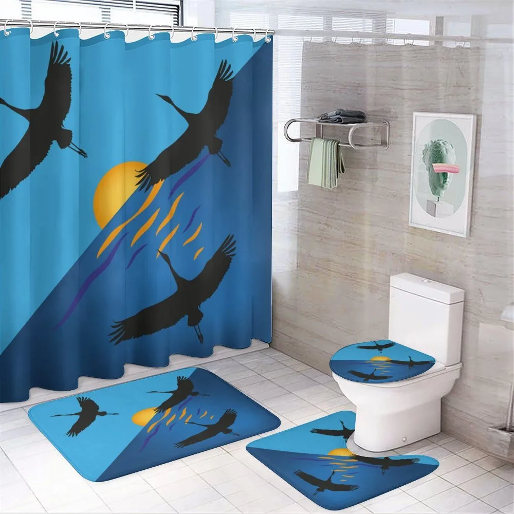 Flying Bird at Horizon Sunset — Your design