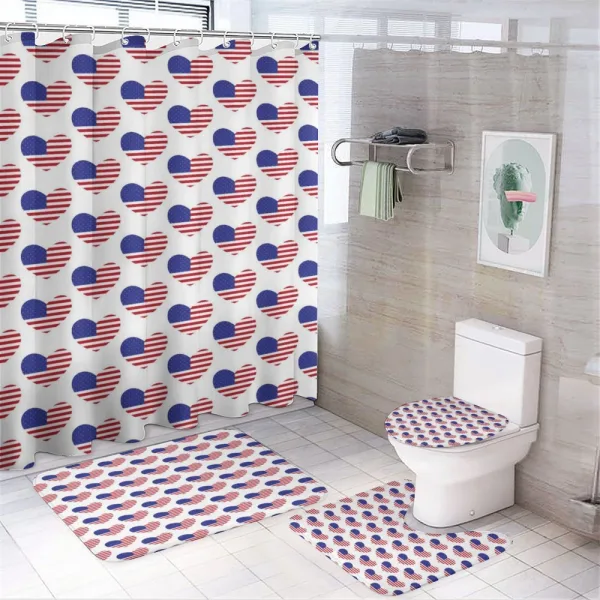 Heart Shaped Flags on a shower curtain