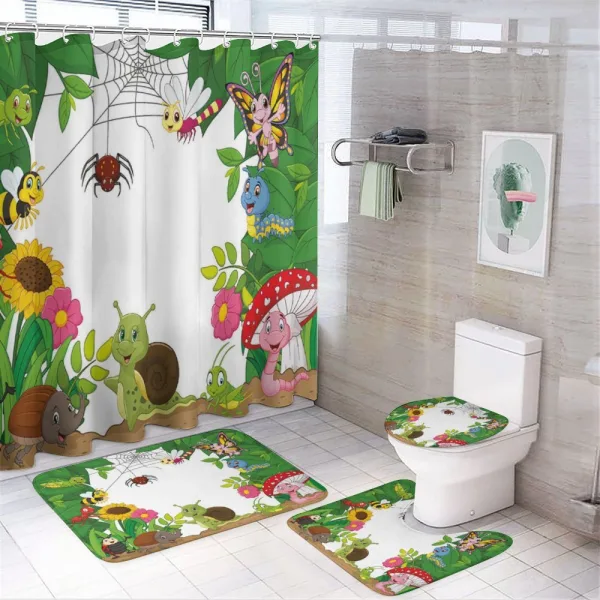 Little Bugs Butterflies on a shower curtain