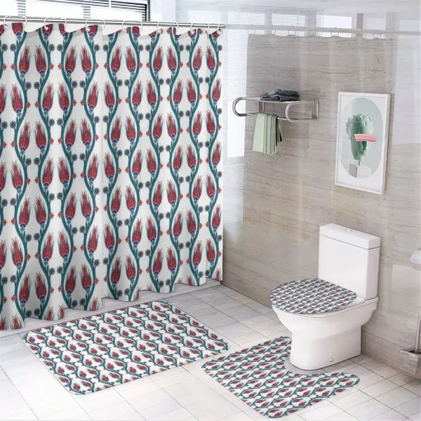 Ottoman Style Floral Art on a shower curtain