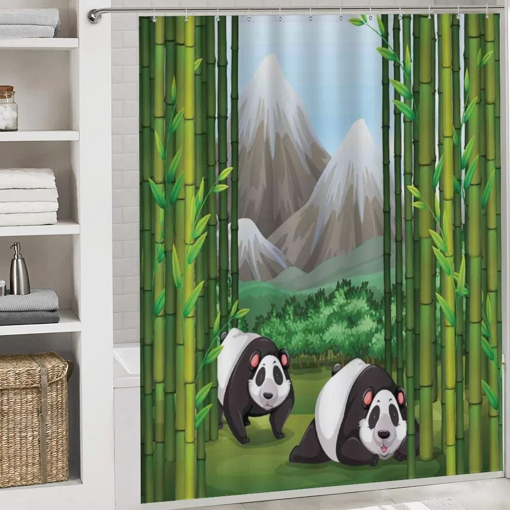 Panda Bear Trees Cartoon — Detail 4