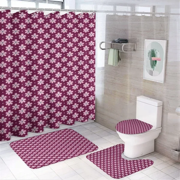 Petals with Hearts on a shower curtain