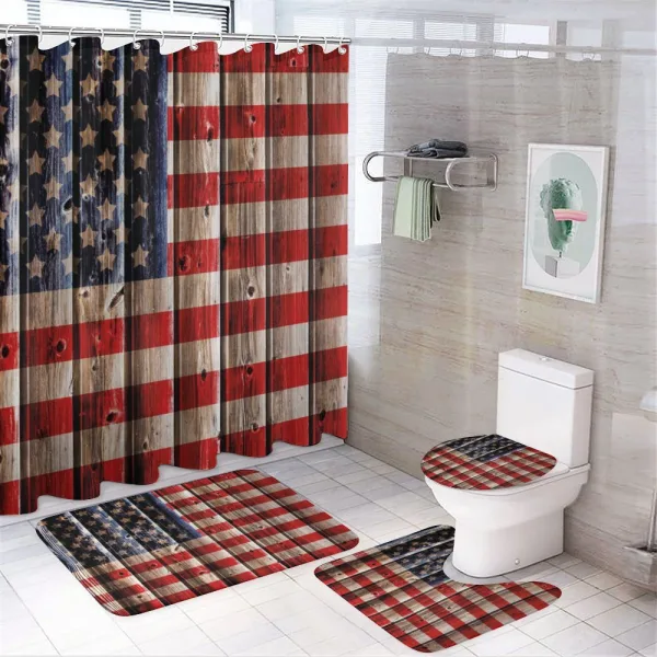 Rustic Flag Design on a shower curtain