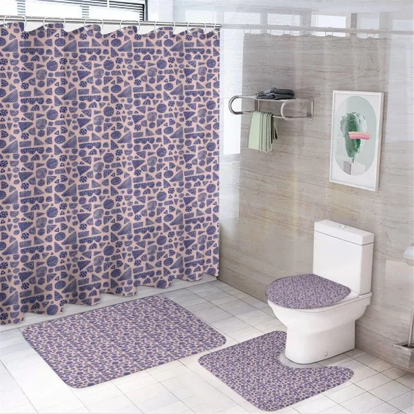 Spotted Simple Shapes Art on a shower curtain